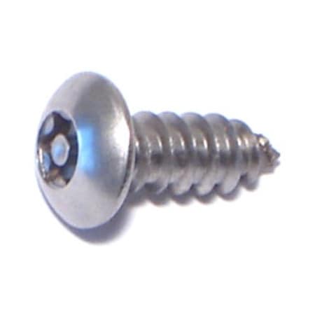 Sheet Metal Screw, #10 x 1/2 in, 18-8 Stainless Steel Round Head Torx Drive, 15 PK